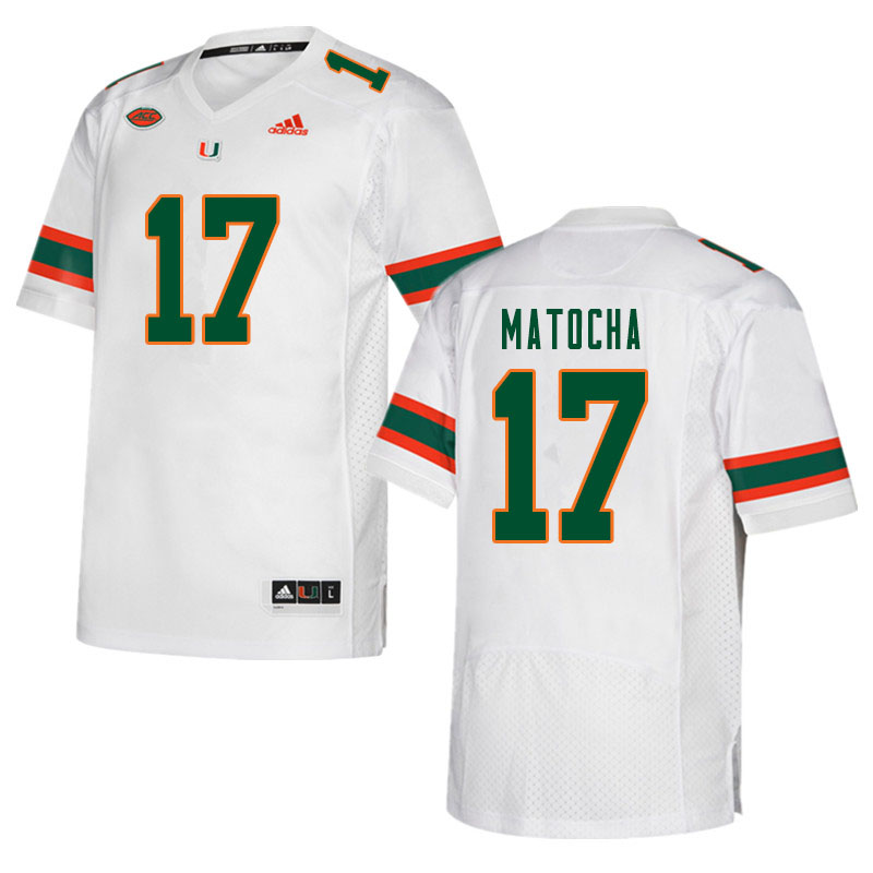 Men #17 Peyton Matocha Miami Hurricanes College Football Jerseys Sale-White